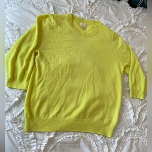 J Crew Fluorescent Yellow Cashmere Sweater in XXL (fits smaller)